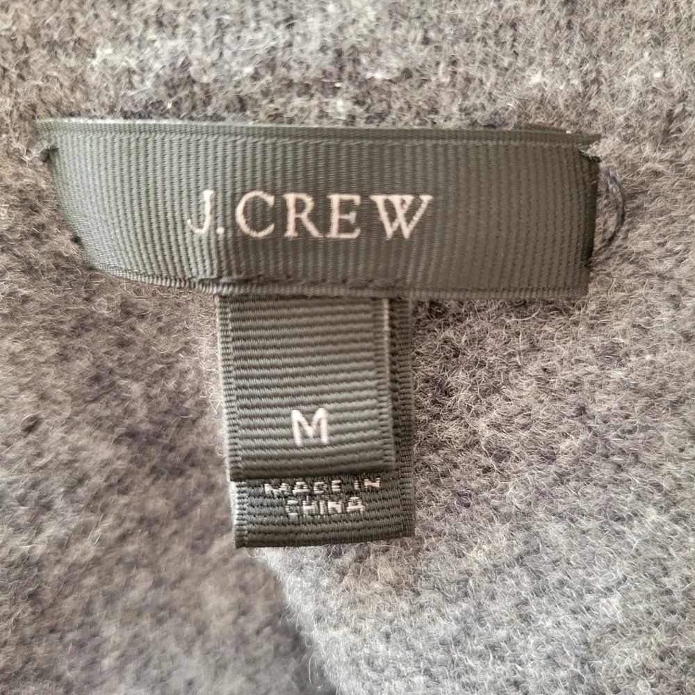 J. Crew Gray Wool Zipper Detail Scoop Neckline Sweater‎ Size Medium